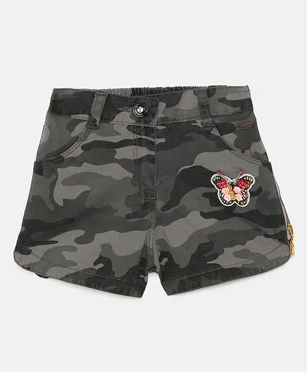 Actuel Camouflage Printed Shorts - Grey