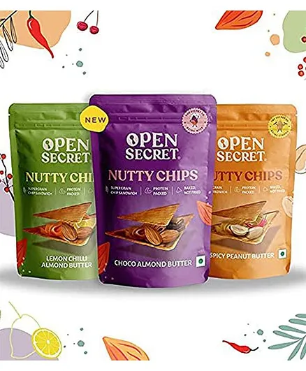 Open Secret Multi Flavor Nutty Chips Pack of 3 - 30 gm each
