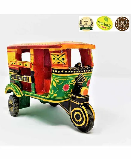 A&A Kreative Box Multipurpose Wooden Autorickshaw - Color May Vary