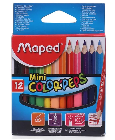 Maped Color Peps Mini Pencils 12 Shades- Multicolor