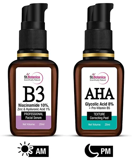 StBotanica AHA Texture Correcting Peel & B3 Professional Facial Serum - 20 ml Each