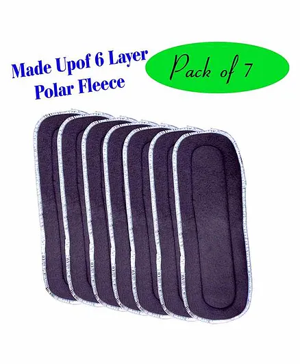 The Little Lookers 6 Layer Polar Fleece Insert Pack Of 7 - Grey