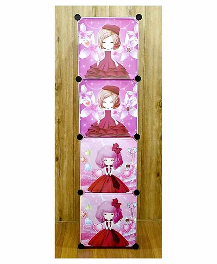 The Little Lookers Cabinet Storage Wardrobe Princess Print - Pink  