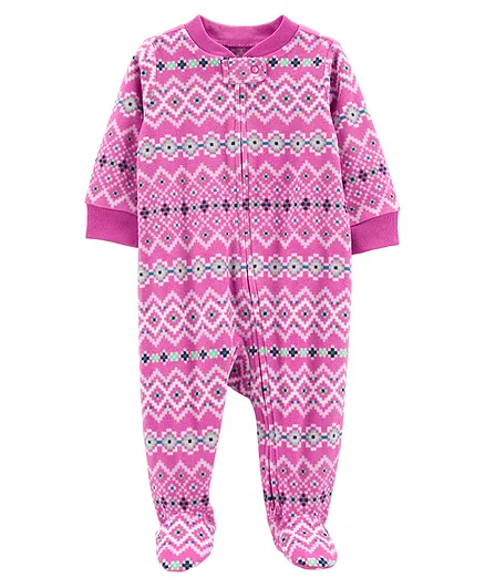 Carter's Fair Isle Warm  Warm Fleece Sleep & Play - Pink