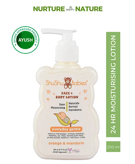ShuShu Babies Face & Body Lotion Orange and Mandarin Essential Oil- 200 ml