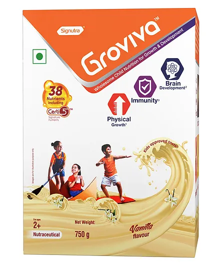 Groviva Child Nutrition Vanilla Flavour Supplement Jar - 750 gm 