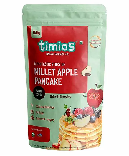 Timios Healthy Multigrain Apple Millet Pancake with Cocoa -  150 gm
