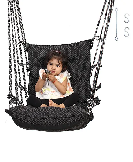 Faburaa Grande Cotton Swings for Indoor & Outdoor - Black