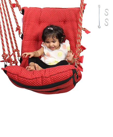 Faburaa Grande Cotton Swing Chair for Kids - Red