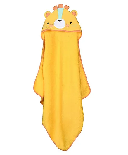 Baby Moo Lion Hooded Towel - Yellow