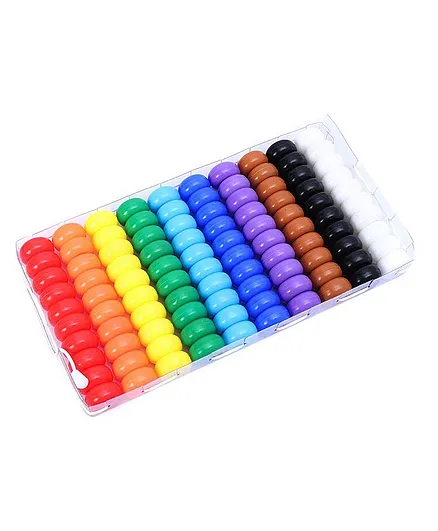 Ratnas Count & Learn Rainbow Jumbo Beads Pack of 100 - Multicolour