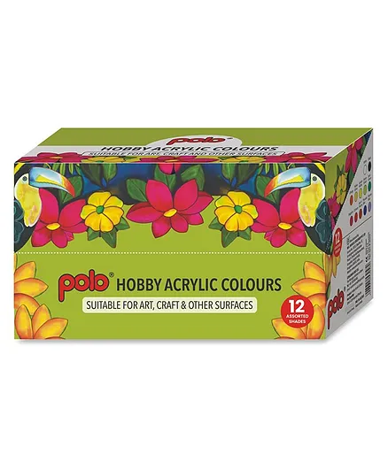Polo Hobby Acrylic Assorted Colors - Pack of 12
