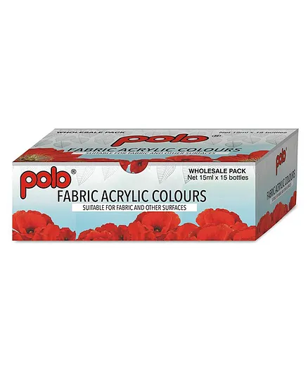Polo Fabric Acrylic Assorted Colors - Pack of 15
