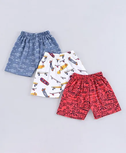 Teddy Printed Shorts Pack of 3 - Multicolor