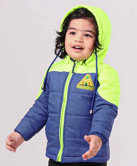 Babyhug Full Sleeves Hooded Padded Jacket - Green