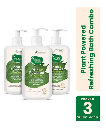 Mother Sparsh Refreshing Combo Of Baby Wash Lotion & Shampoo Pack Of 3 - 200 ml Each 