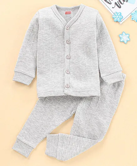 Babyhug Full Sleeves Thermal Innerwear Set - Grey