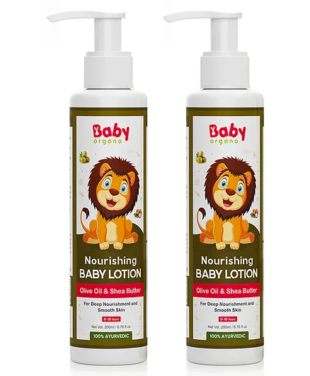 BabyOrgano Baby Lotion for Baby Skin Nourishment with Shea Butter Pack 2- 200 ml