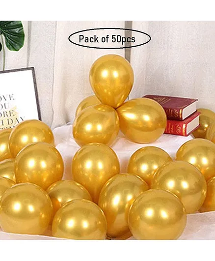 Party Anthem Metallic Balloons Golden - Pack of 50 
