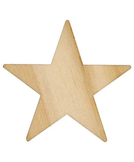 Fiddlys Unfinished Wood Stars for Crafts Pack of 50 - Brown