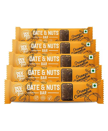 Dev. Pro. Date & Nuts Bar Orange Cinnamon Pack of 5 - 30 gm Each