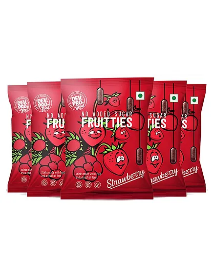 Dev. Pro. No Added Sugar Strawberry Frutties Pack of 5 - 35 gm Each