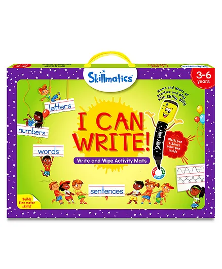 Skillmatics Educational Game - I Can Write Reusable Activity Mats with 2 Dry Erase Markers Gifts for Ages 3 to 6