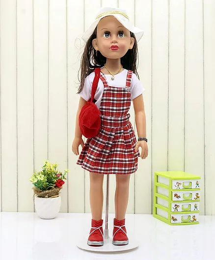 Speedage Simran Fashion Doll Red and White Checks - Height 59 cm 