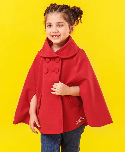 Babyhug Full Sleeves Trench Coat - Red