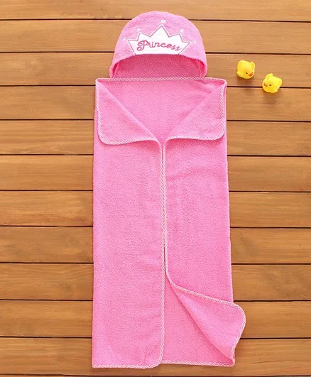 Babyhug Princess Bath Towel With a Hood  - Pink
