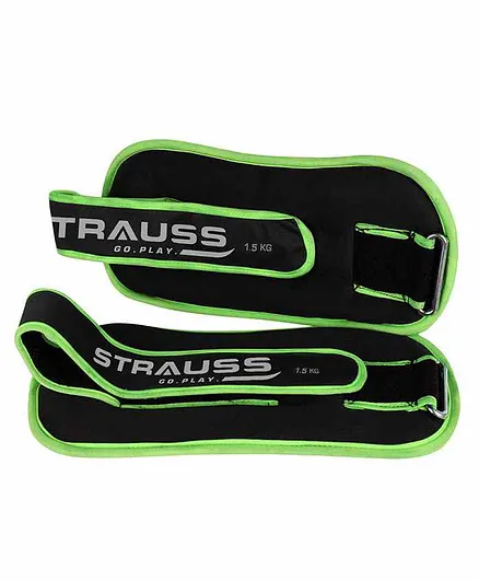 Strauss Rectangle Shape Ankle And Wrist Weight 1.5 Kg Pack Of 2 - Green 