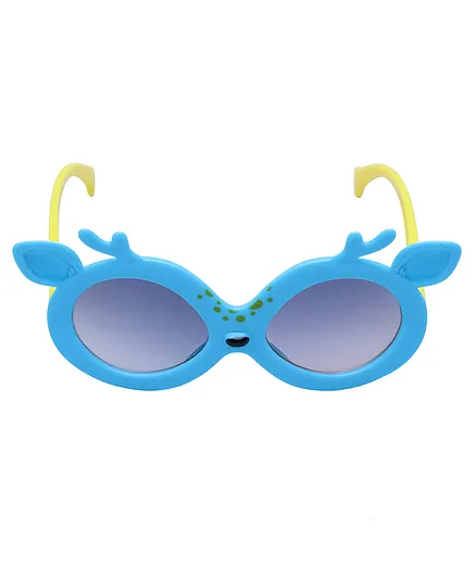 Spiky 100% UV Protection Oval Shape Sunglasses - Turquoise Blue
