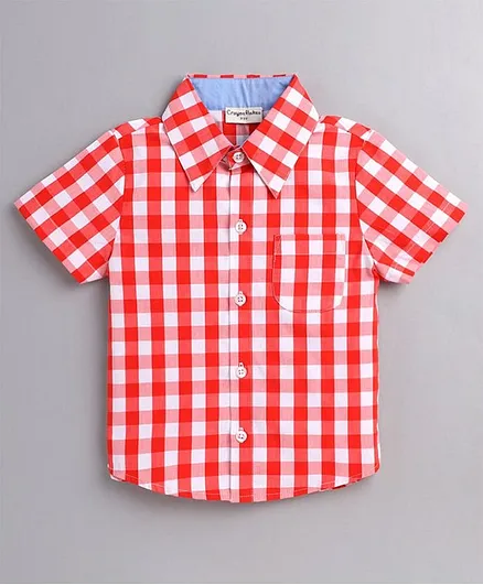 Crayonflakes Half Sleeves Checked Shirt - Red