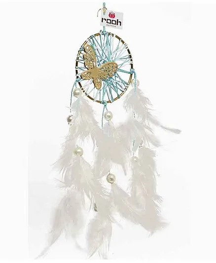 Rooh Dream Catchers Handmade Vintage Butterfly Crotchet Hanging - White Blue