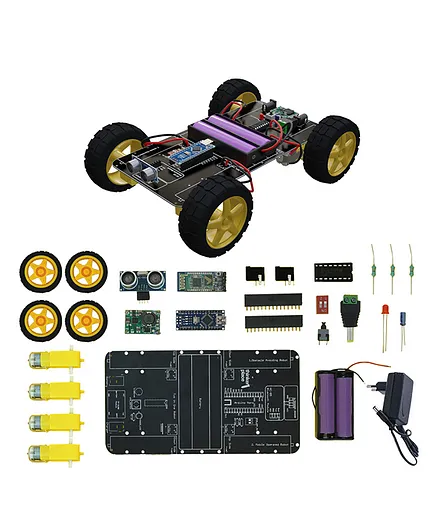 ThinkerPlace STEM Obstacle Avoiding Bluetooth DIY Robotics Kit Learn Coding & Robotics Without 3D Case & Toolkit