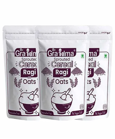 ByGrandma Sprouted Cereal Ragi And Oats Pack of 3 - 280 gm Each