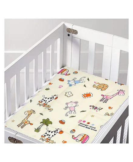 Baby Moo I Love Animals Water Resistant Bed Protector  - Cream