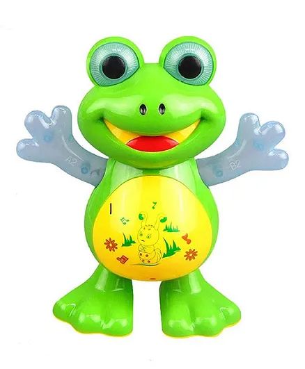 VGRASSP Dancing Frog Toy with Music and Lights - Green