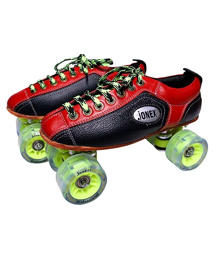 JJ Jonex Fix Body Quad Shoe Roller Skates With Bag Size 10 - Red 