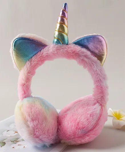 Babyhug Ear Muffs With Unicorn Motif - Multicolour