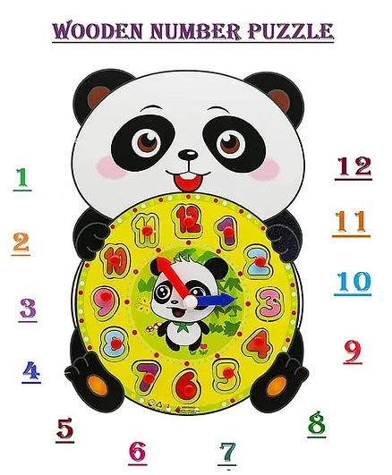 FunBlast Wooden Time Learning Puzzle Clock - White