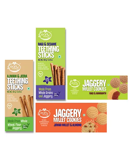 Early Foods Assorted Pack of 4 Kids Snacks Combo - 600gm 