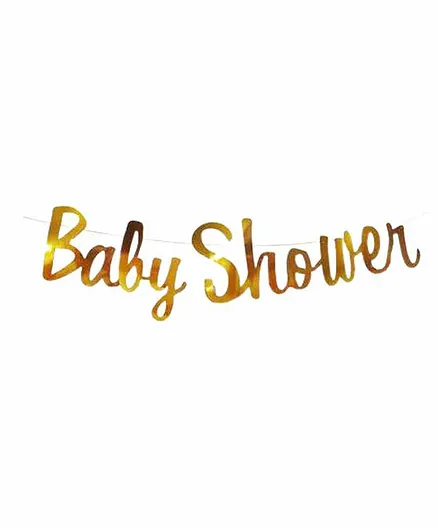 CherishX Baby Shower String Banner Gold - 3.5 Feet
