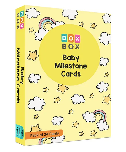 Doxbox Baby Milestones Flashcards Pack of 24 - Multicolor 
