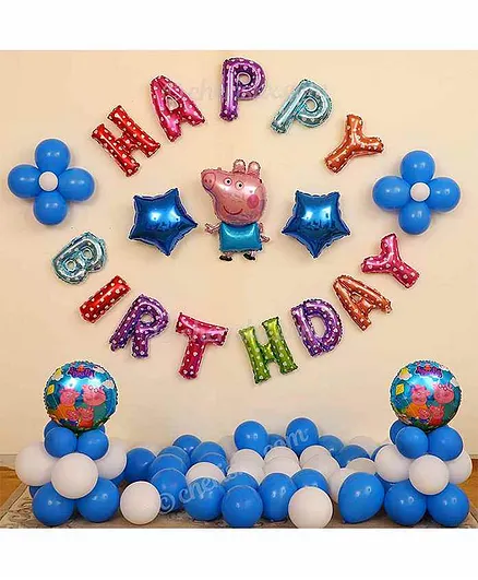 CherishX Happy Birthday Decoration Kit Multicolour - Pack of 60