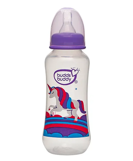 Buddsbuddy Regular Neck Feeding Bottle Purple - 250 ml