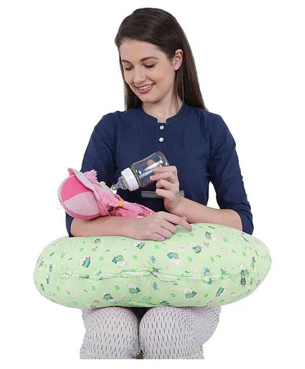 Momsyard 5 in 1 Magic Breast Feeding Pillow with Detachable Cover - Green