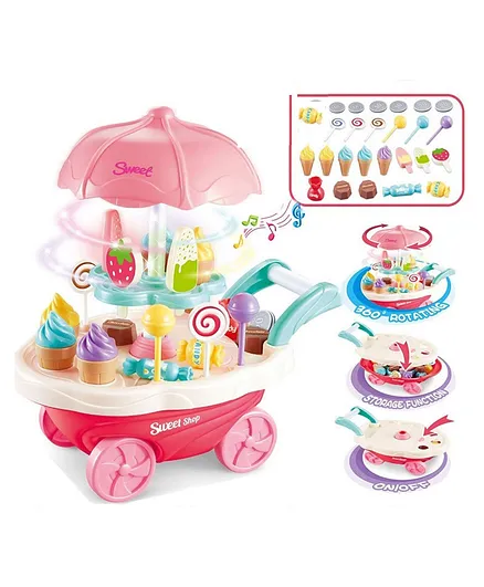 Dhawani Battery Operated Ice Cream Trolley - Multicolour 