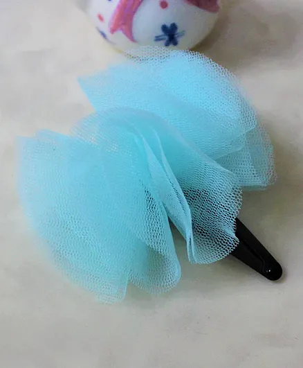 Flying Lollipop Ruffle Flower Clip - Blue