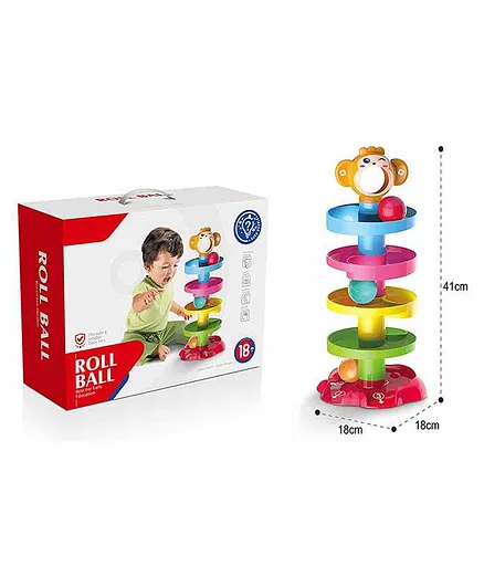 Sanjary 5 Layer Roll Ball Drop and Roll Swirl Tower - Multicolour
